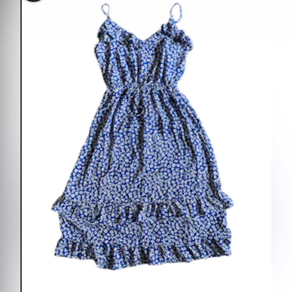 Sienna sky ditsy floral ruffle midi dress